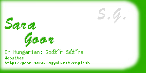 sara goor business card